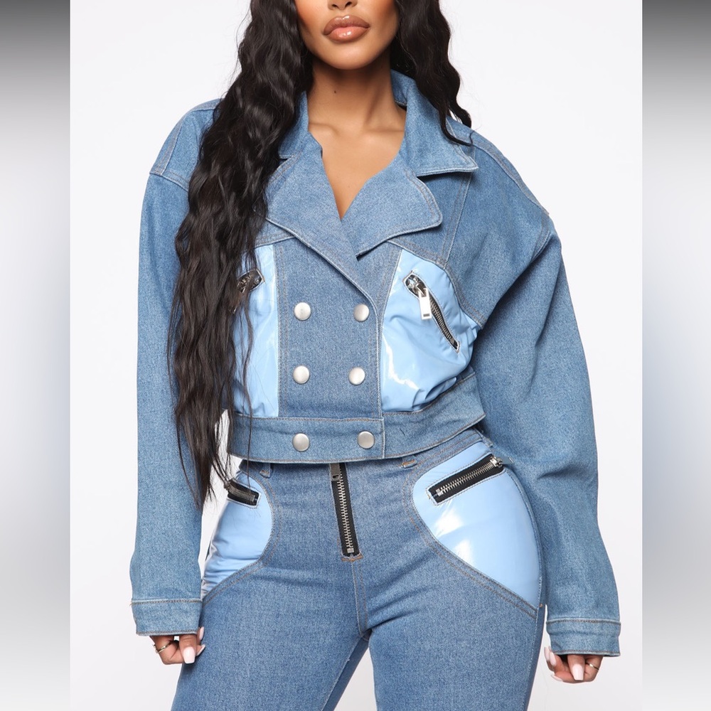 Denim and leather jacket